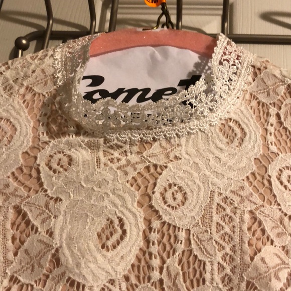 Ivory lace long sleeve dress - Picture 5 of 7